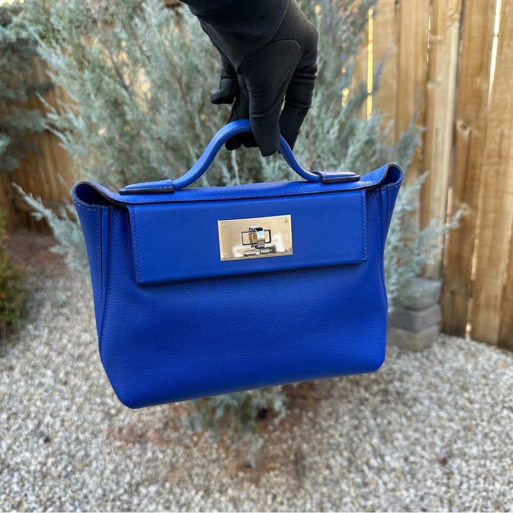 Hermes 24/24 Mini 21 Blue Royal Palladium Hardware U Stamp